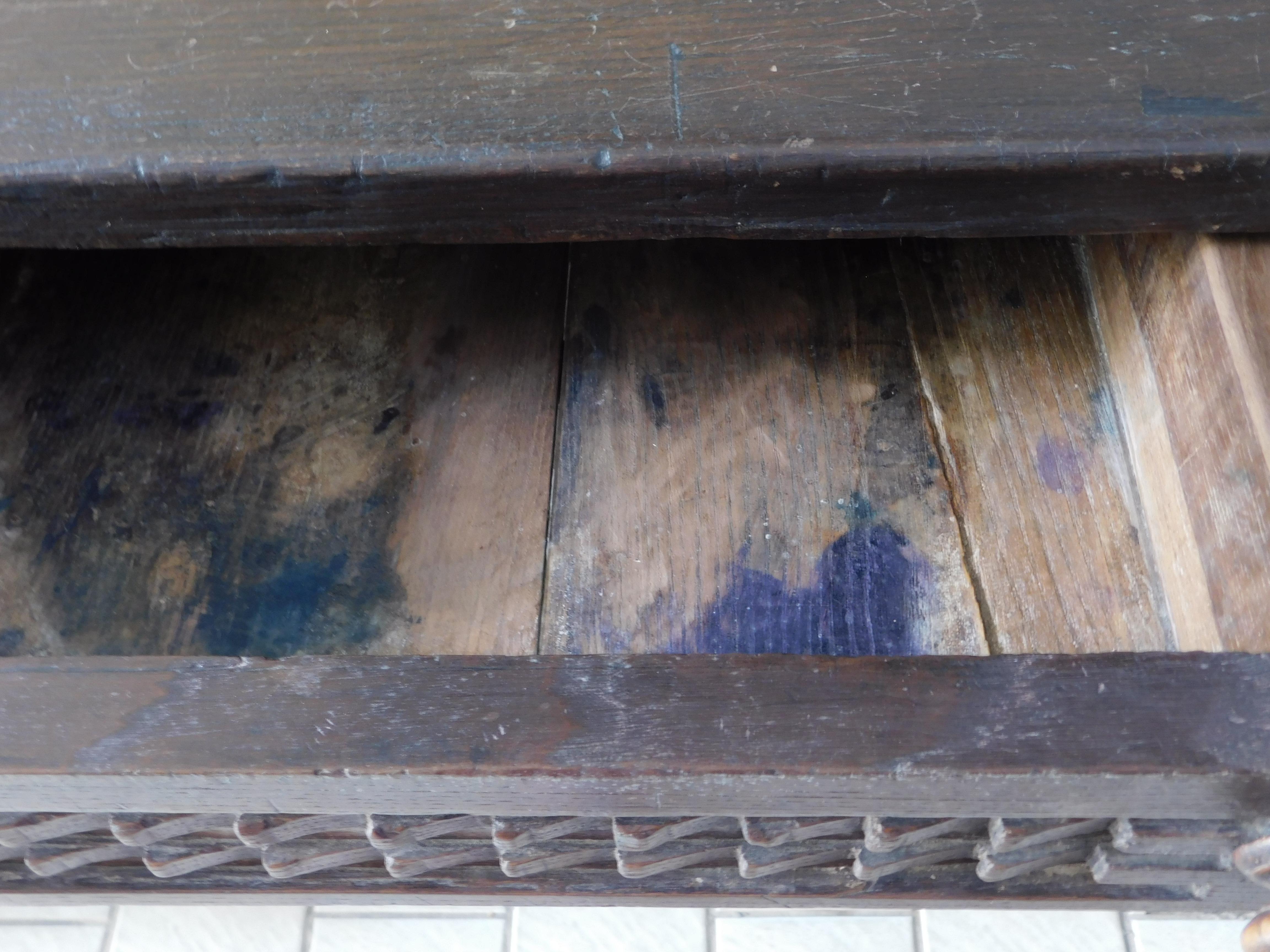 18th Century Basque Dark Oak Refectory Table with Two Drawers For Sale 1