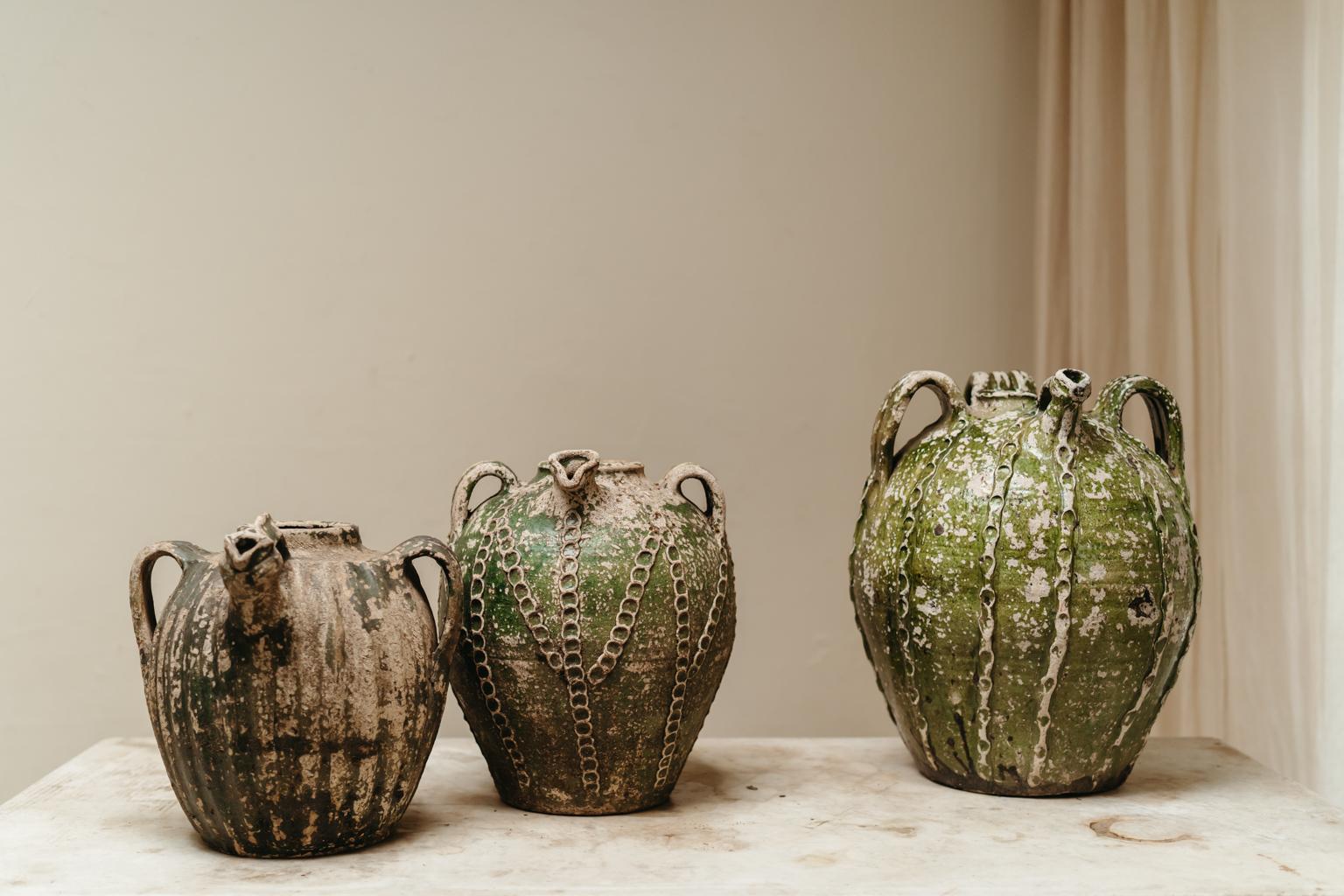 French 18th Century Beauronne Oil Jars For Sale