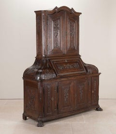 18th Century Belgian Carved Oak Cabinet