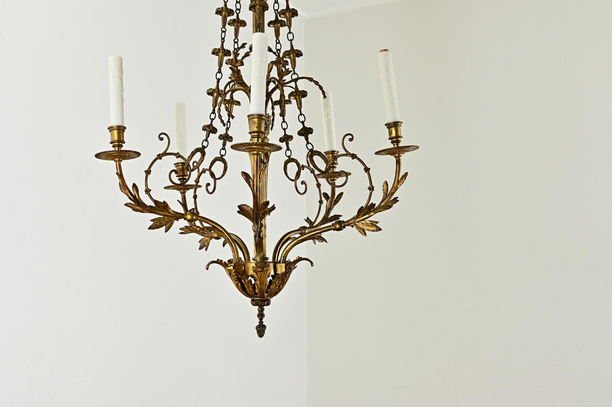 Metal 18th Century Belgian Louis XVI-style Chandelier For Sale