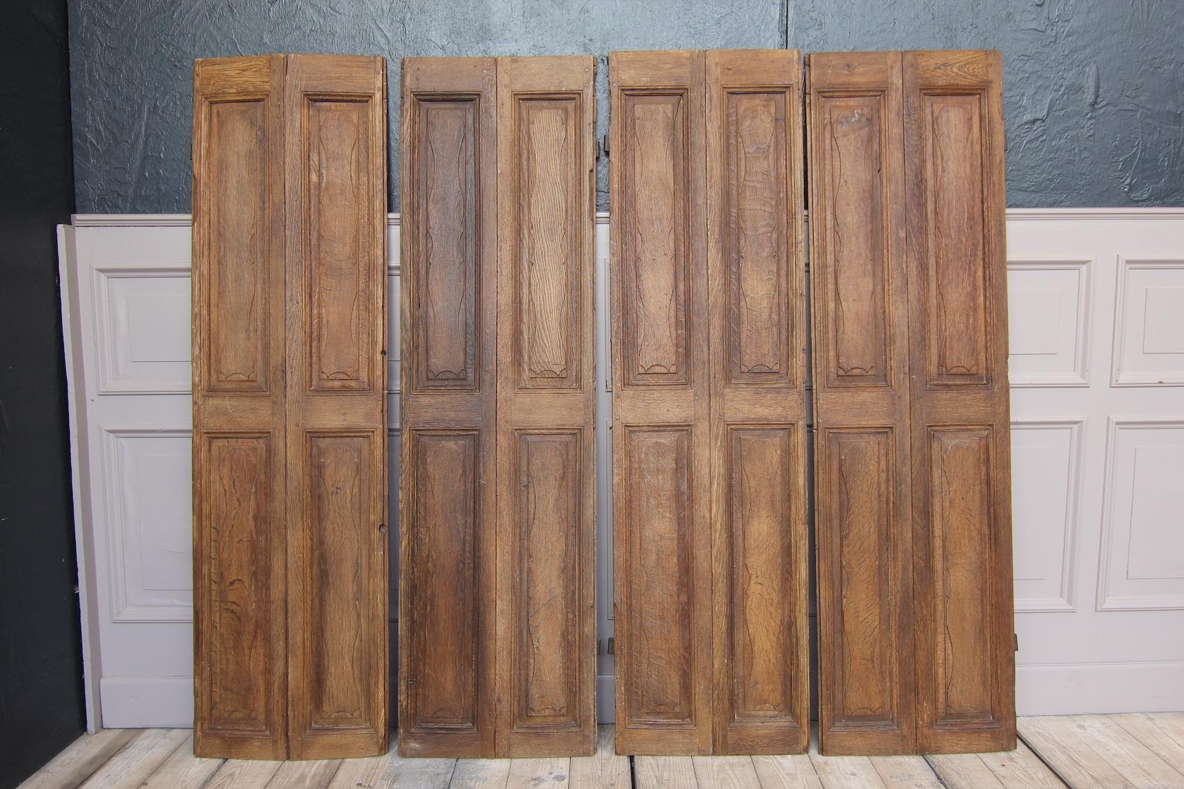 Hand-Carved 18th Century Belgian Oak Shutters