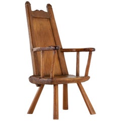 18th Century Belgian Primitive Ash Chair