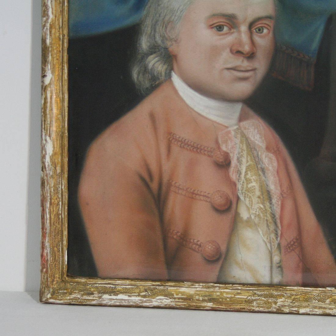 Belgian 18th Century Belgium Pastel Portrait of a Nobleman