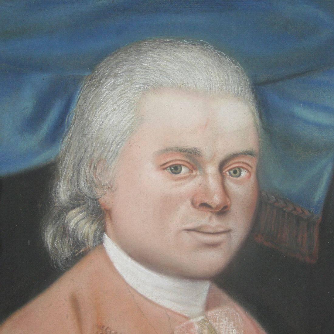 18th Century Belgium Pastel Portrait of a Nobleman In Fair Condition In Buisson, FR