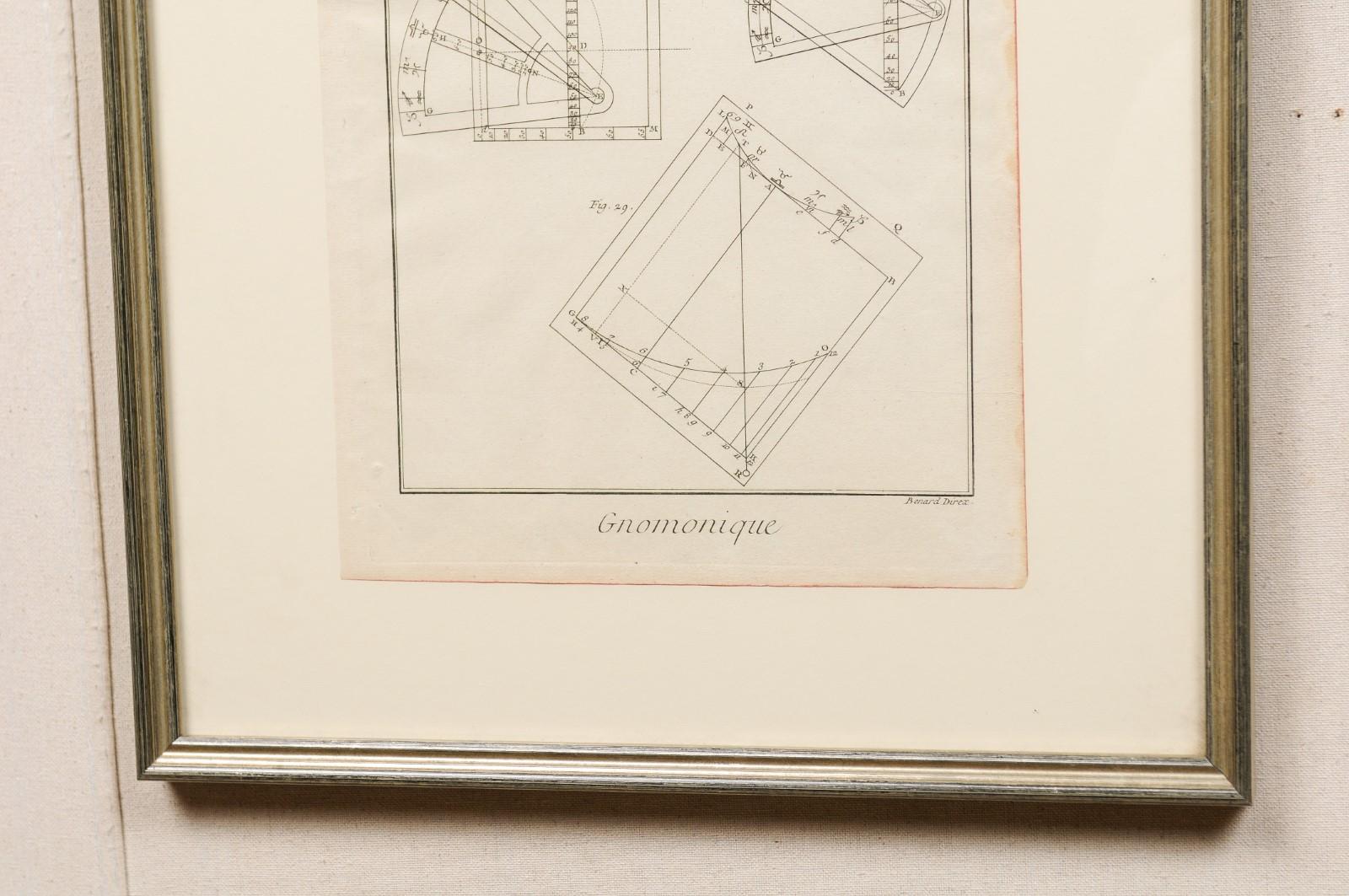 Wood 18th Century Bernard Direx Geometric Renderings in Frames