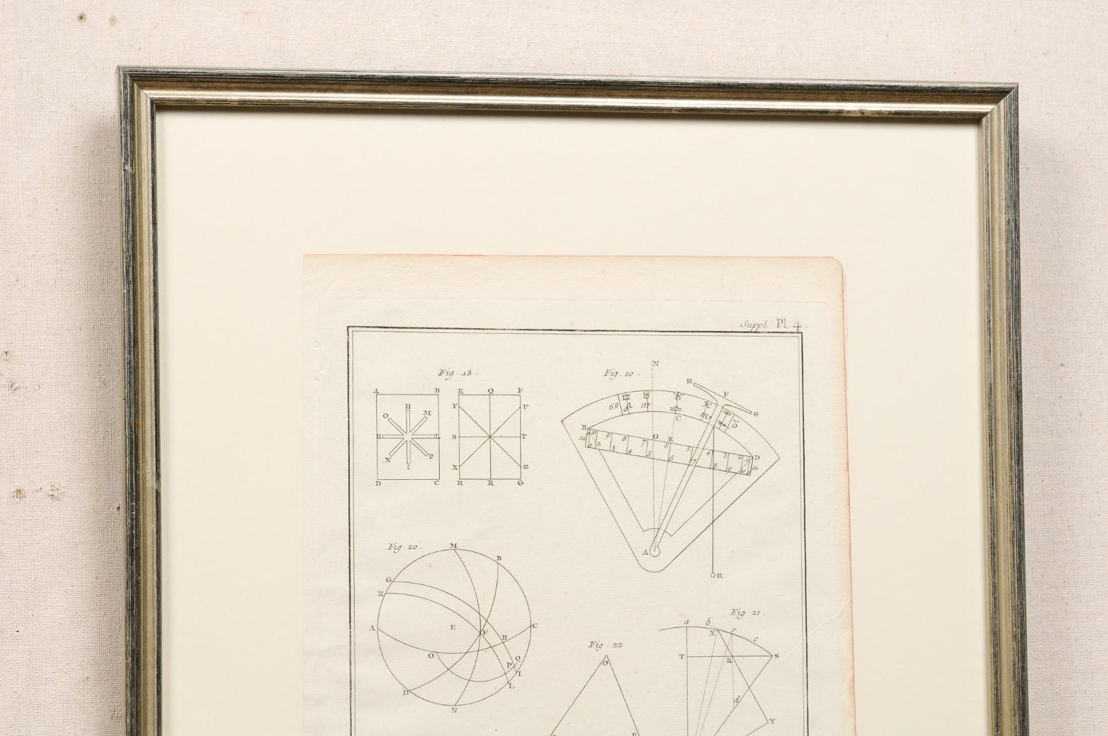 18th Century Bernard Direx Geometric Renderings in Frames 1