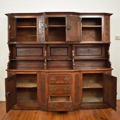 18th Century Bernese Oberland Baroque Brown Walnut Cabinet Buffet, 1775