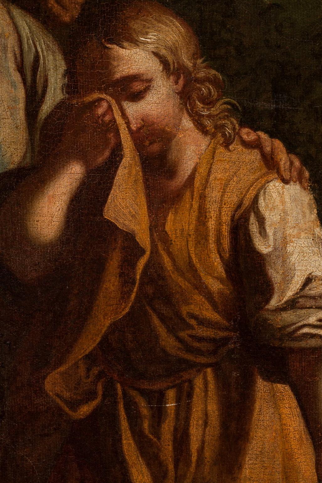 Oiled 18th Century Bible Scene Painting Joseph Genesis