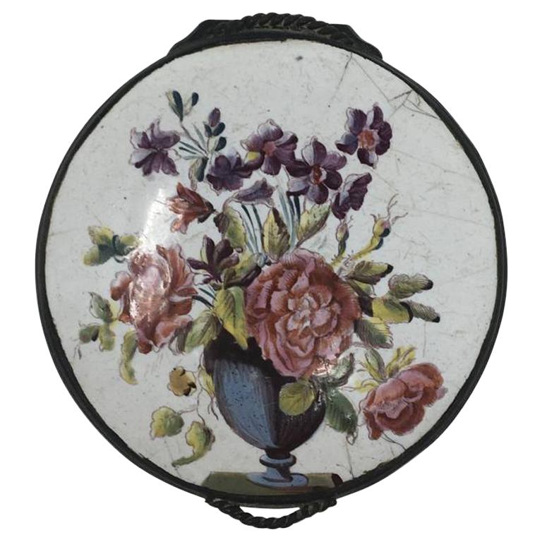 18th Century Bilston Enamel Floral Box