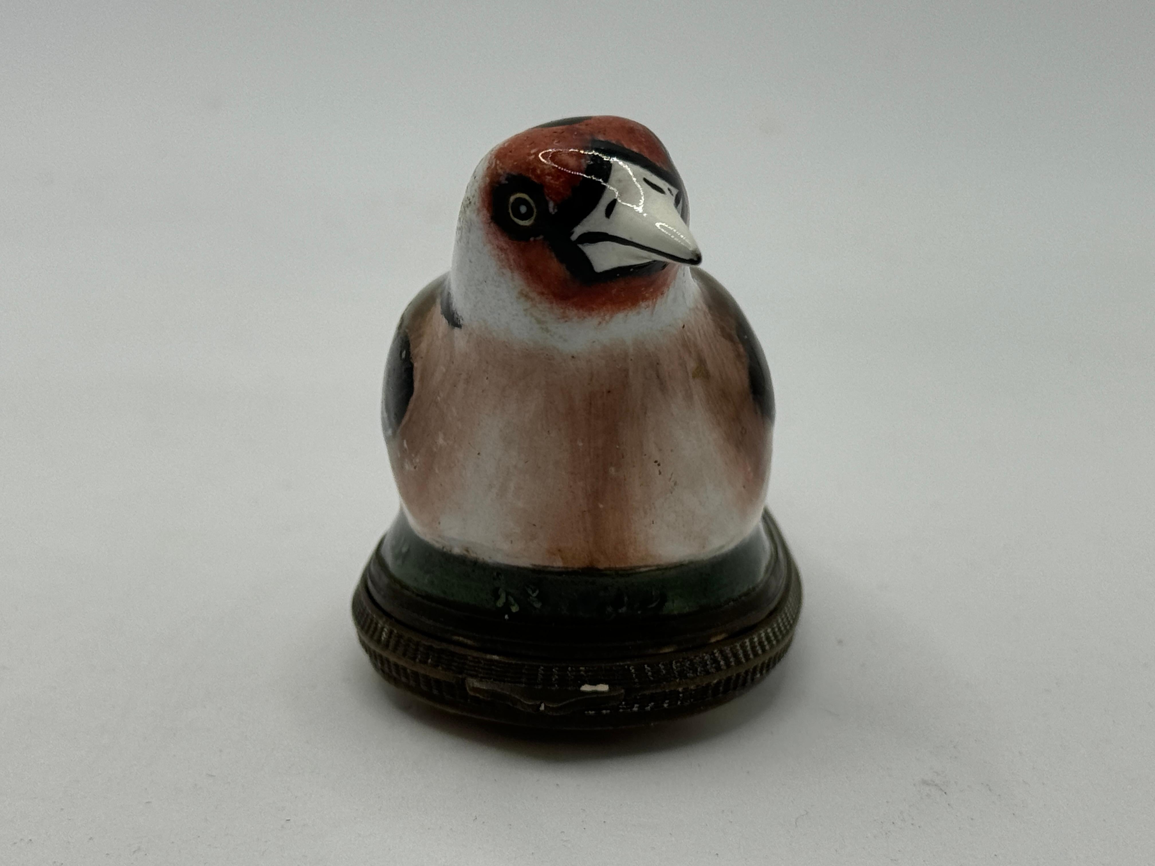 Georgian 18th Century Bilston English Enamel Bird Bonbonniere / Patch Box