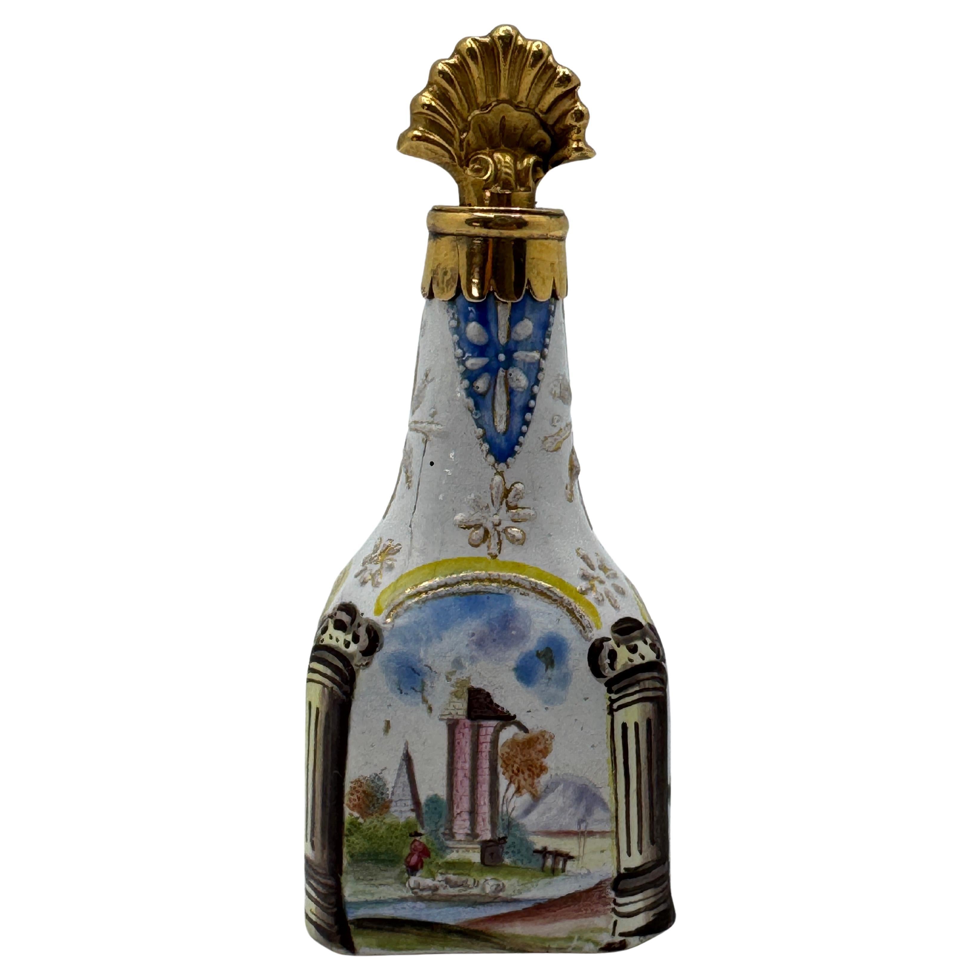 18th Century Bilston English Enamel Scent Flask, circa 1760