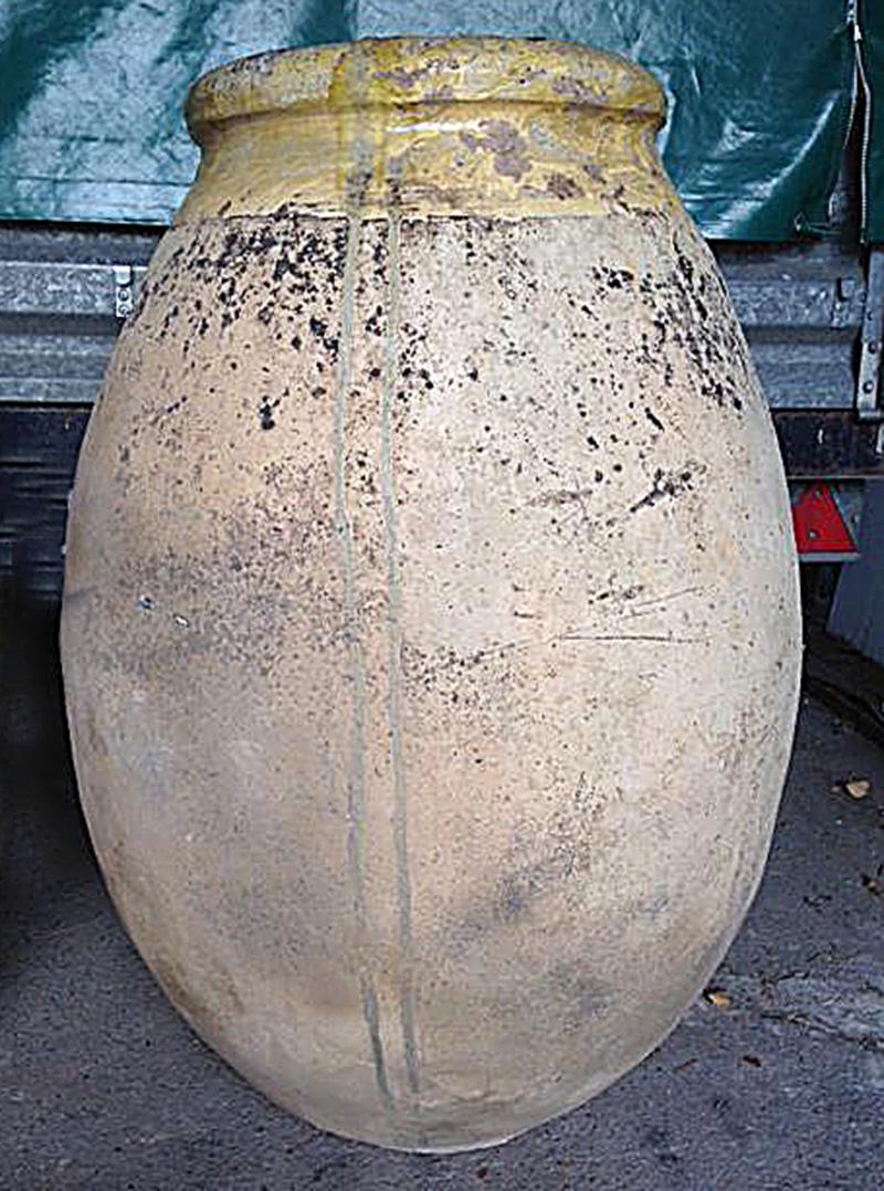 Fired 18th Century Biot Olive Oil Jar or Garden Pot Planter D For Sale