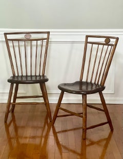 18th Century Early Pennsylvania Signed Windsor Chairs by Love & Whitelock