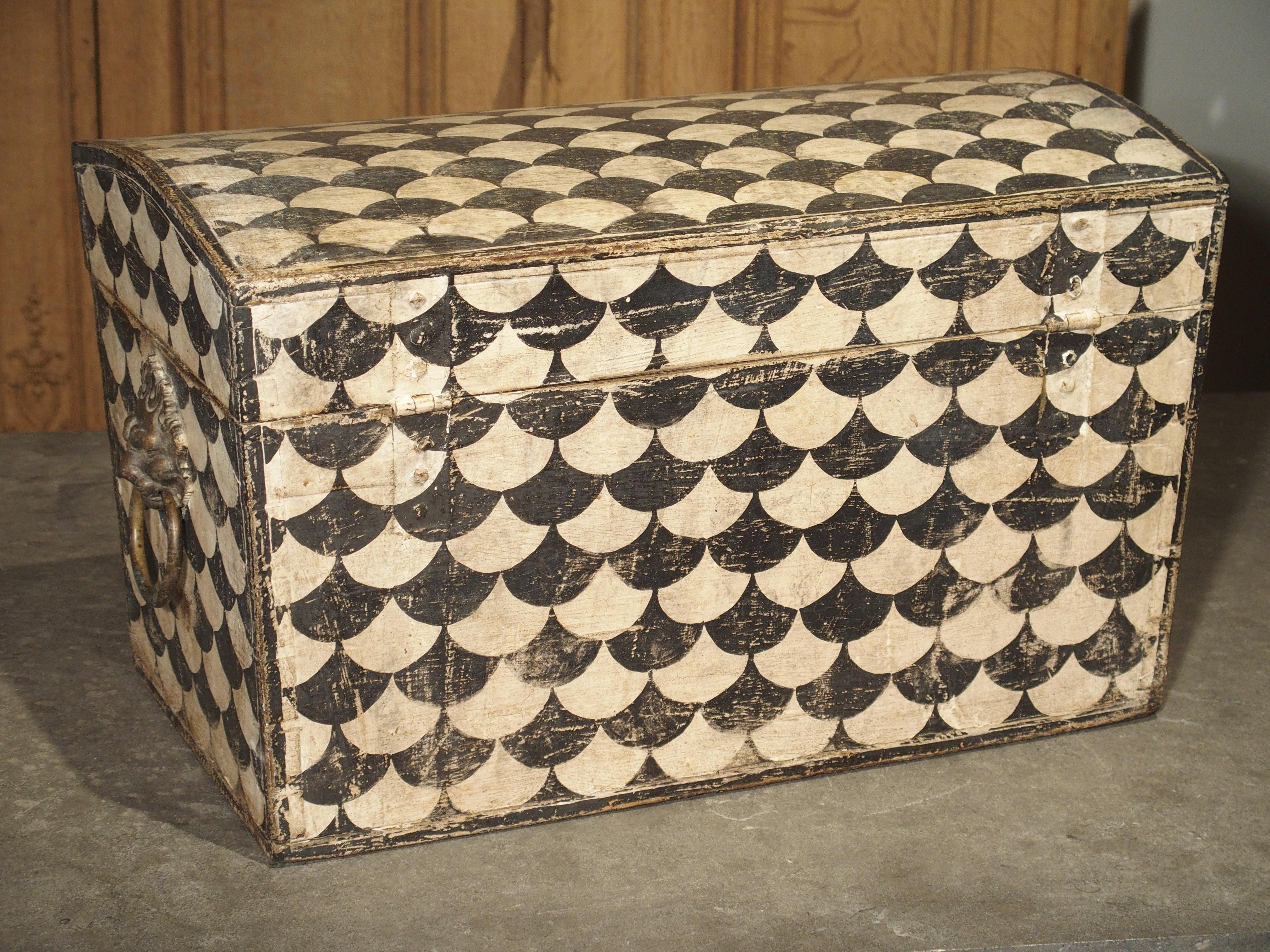 18th Century Black and White Painted Austrian Trunk 6