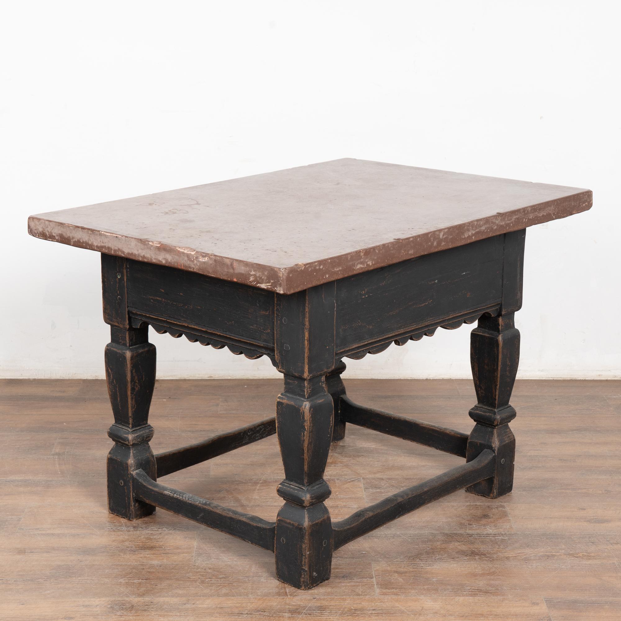 18th Century Black Baroque Stone Top Table from Sweden For Sale 9