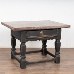 18th Century Black Baroque Stone Top Table from Sweden