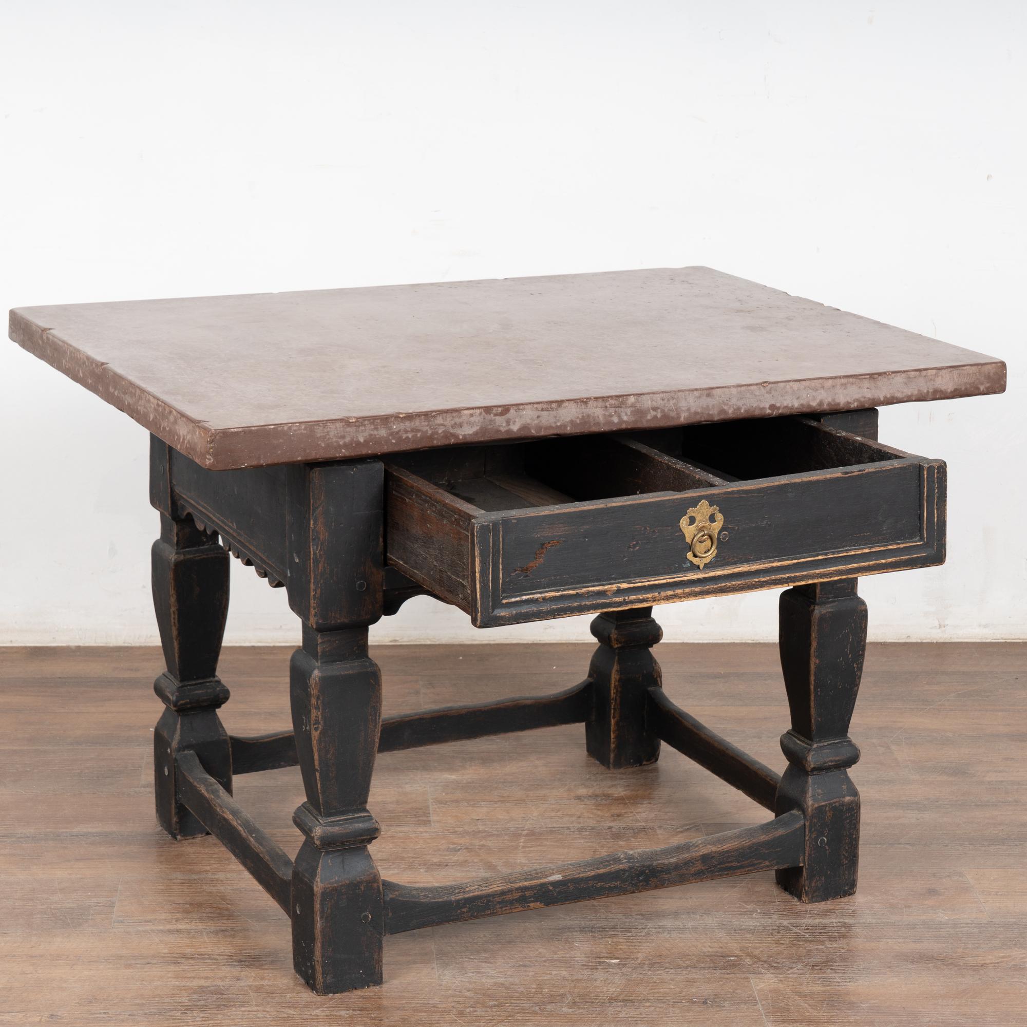 Swedish 18th Century Black Baroque Stone Top Table from Sweden For Sale