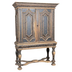 18th Century Black Baroque Swedish Cabinet