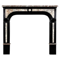18th Century Black Belgian Marble Arts And Crafts Fireplace Surround