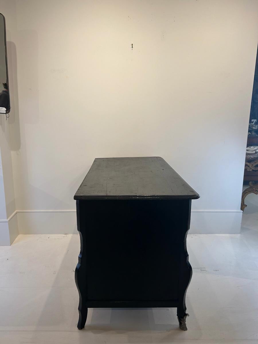 18th Century Black Chest with Silver Pulls 1