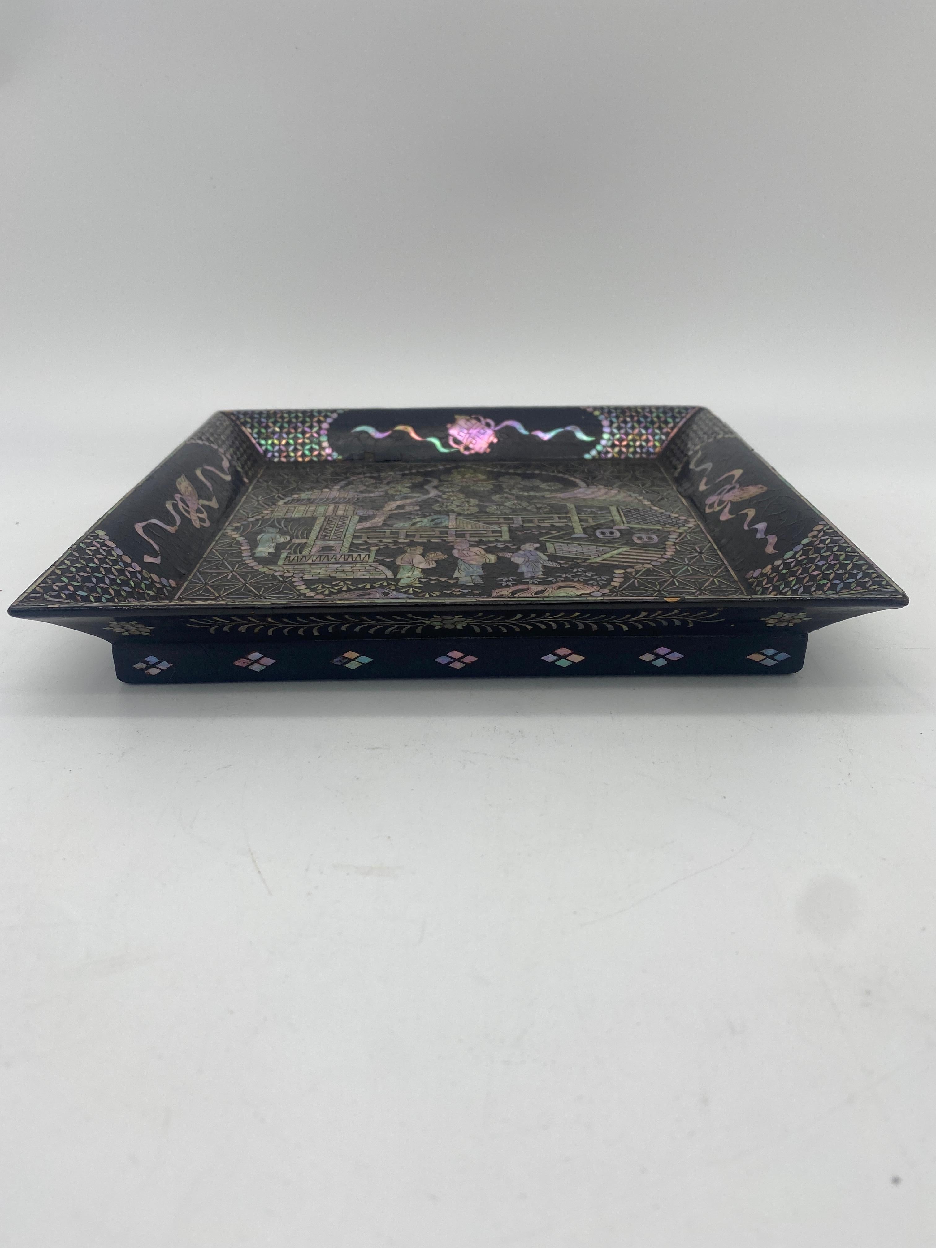 black lacquer mother of pearl inlay furniture