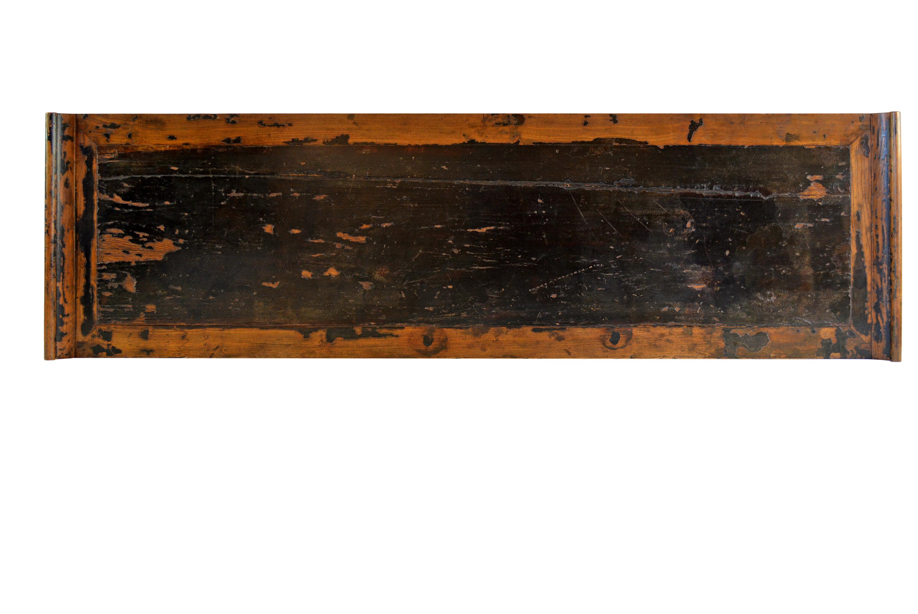 18th Century Black Lacquer Painting Table In Good Condition For Sale In Santa Monica, CA