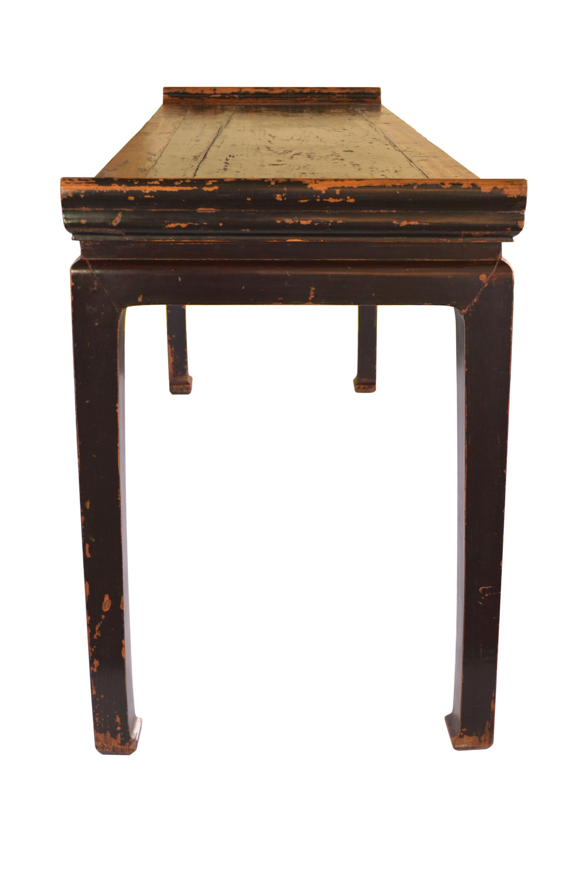 Hardwood 18th Century Black Lacquer Painting Table For Sale