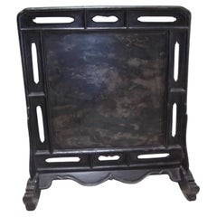 18th Century Black Lacquer Screen