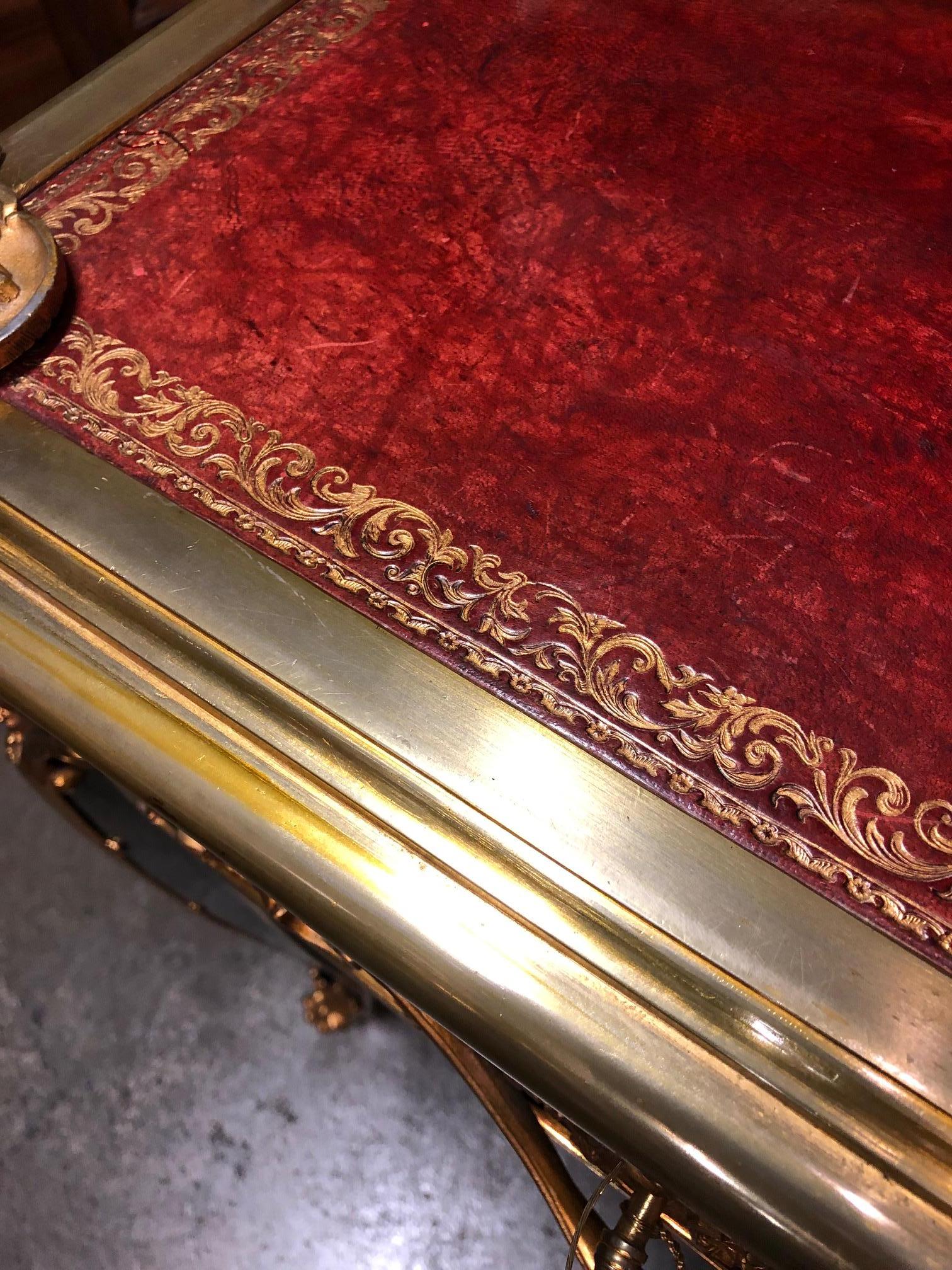 Gilt A 19th Century Black Lacquered and Ormolu-Mounted Bureauplat For Sale