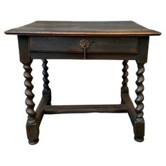 18th Century Black Painted Baroque Table, France