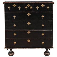 18th Century Black Painted New England Blanket Chest
