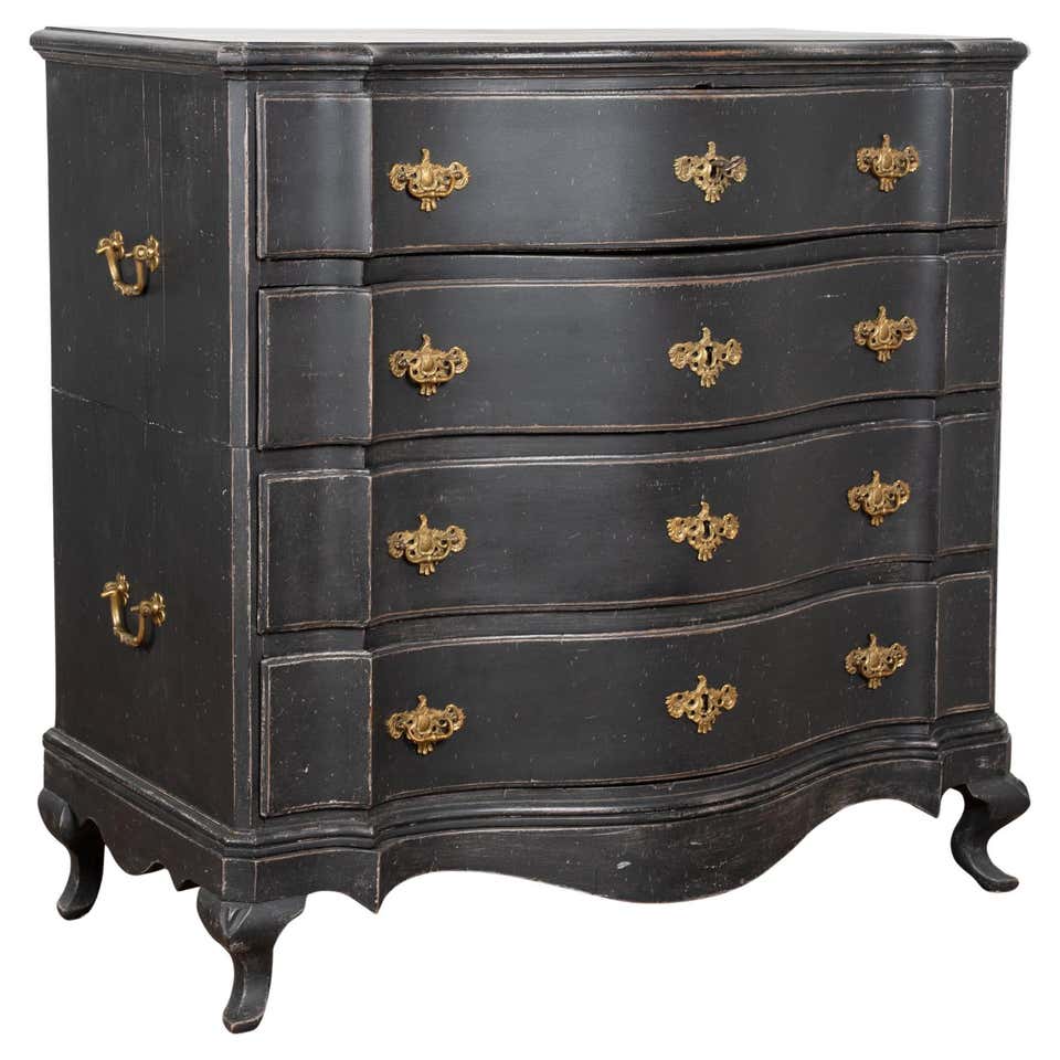 Large Green Rococo Oak Chest of Four Drawers, Sweden circa 1750-70 at ...