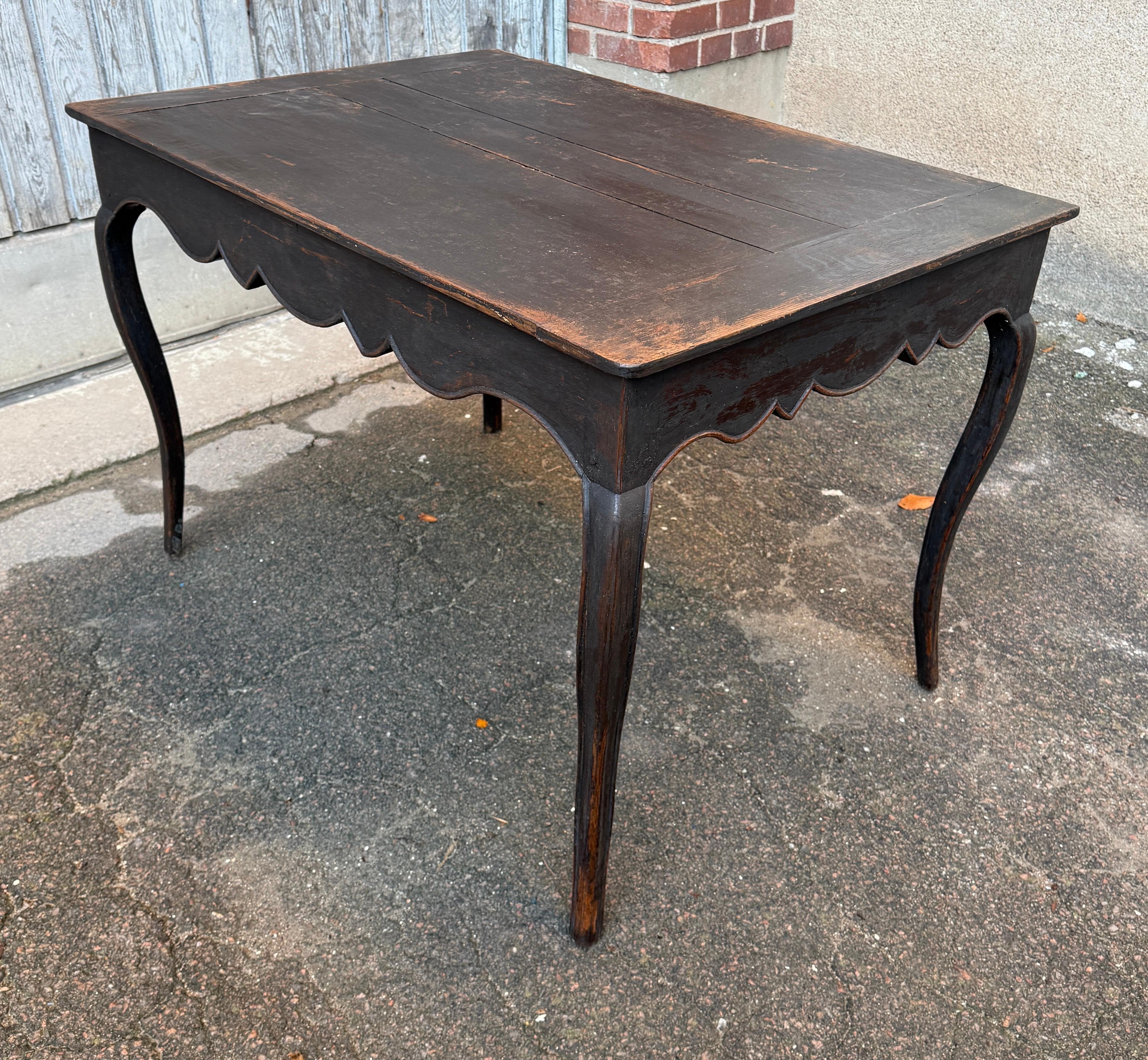 18th Century Black Rococo Writing Desk Table For Sale 3