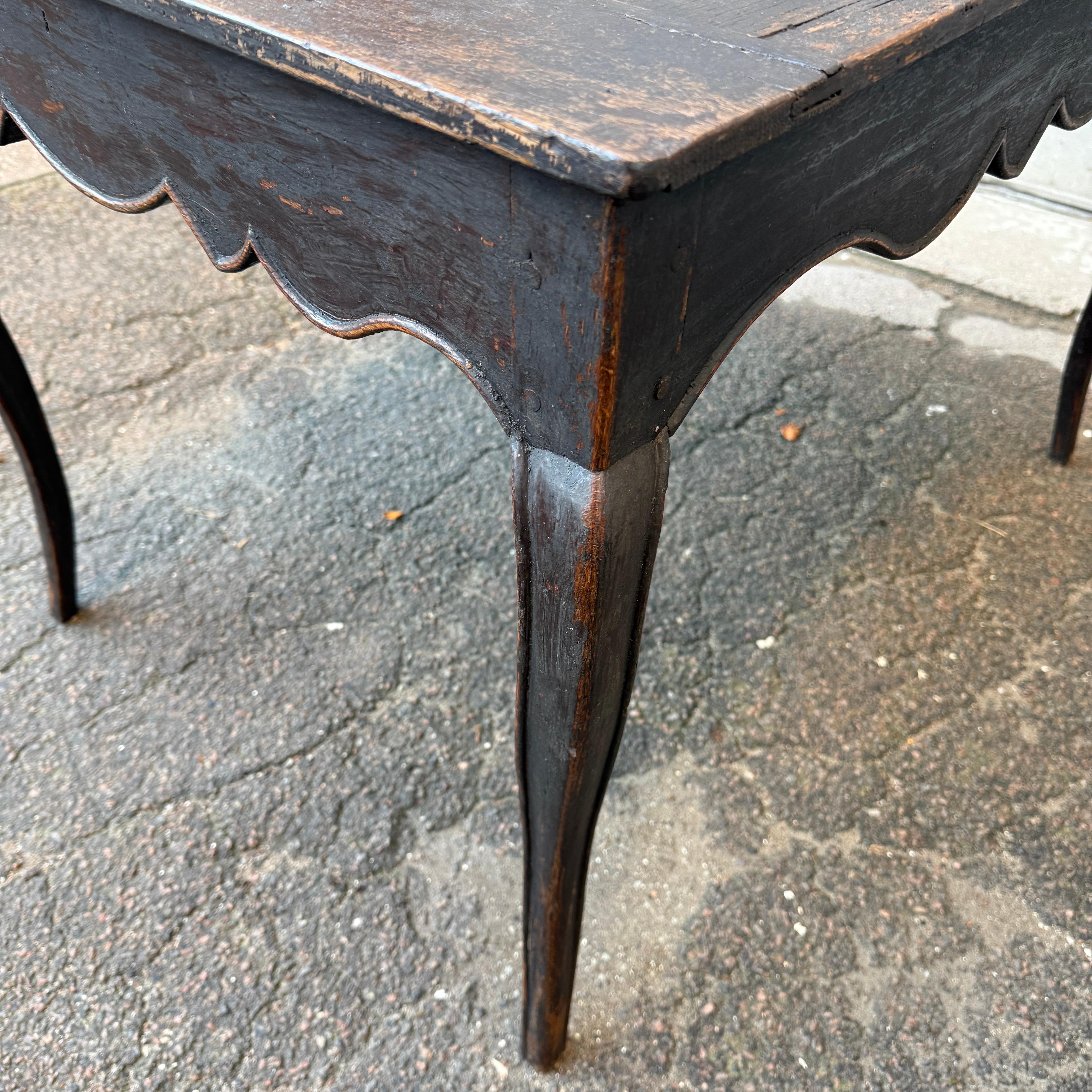 18th Century Black Rococo Writing Desk Table For Sale 4
