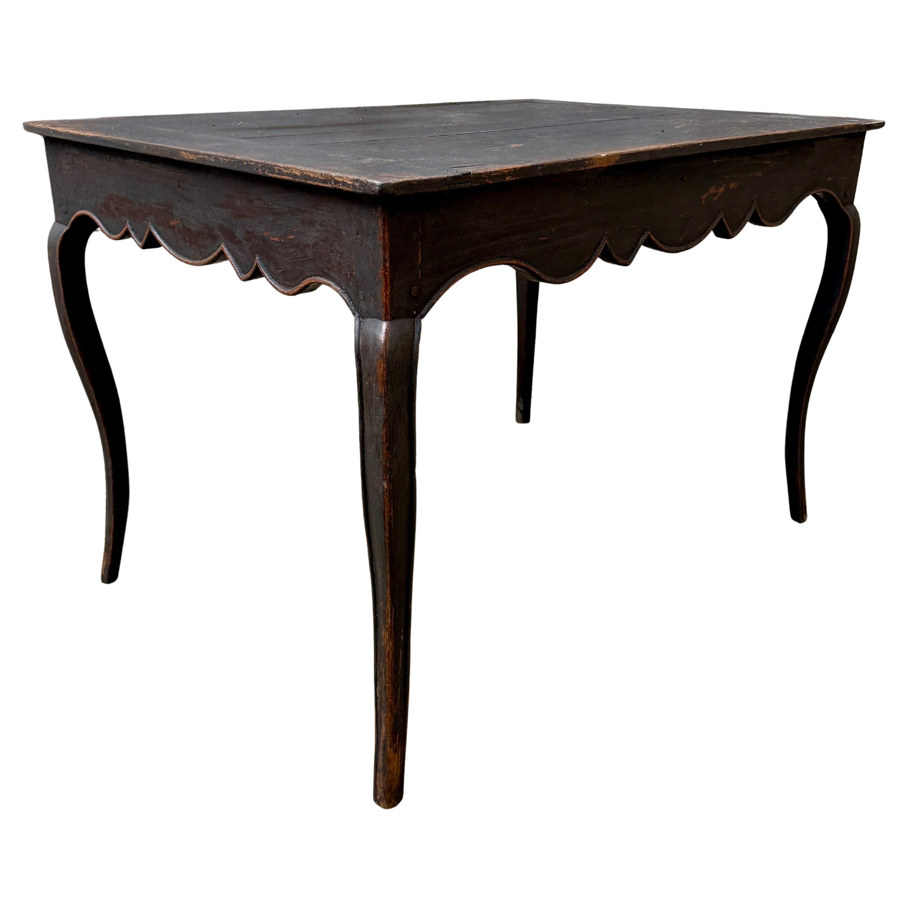 Late 18th Century 18th Century Black Rococo Writing Desk Table For Sale
