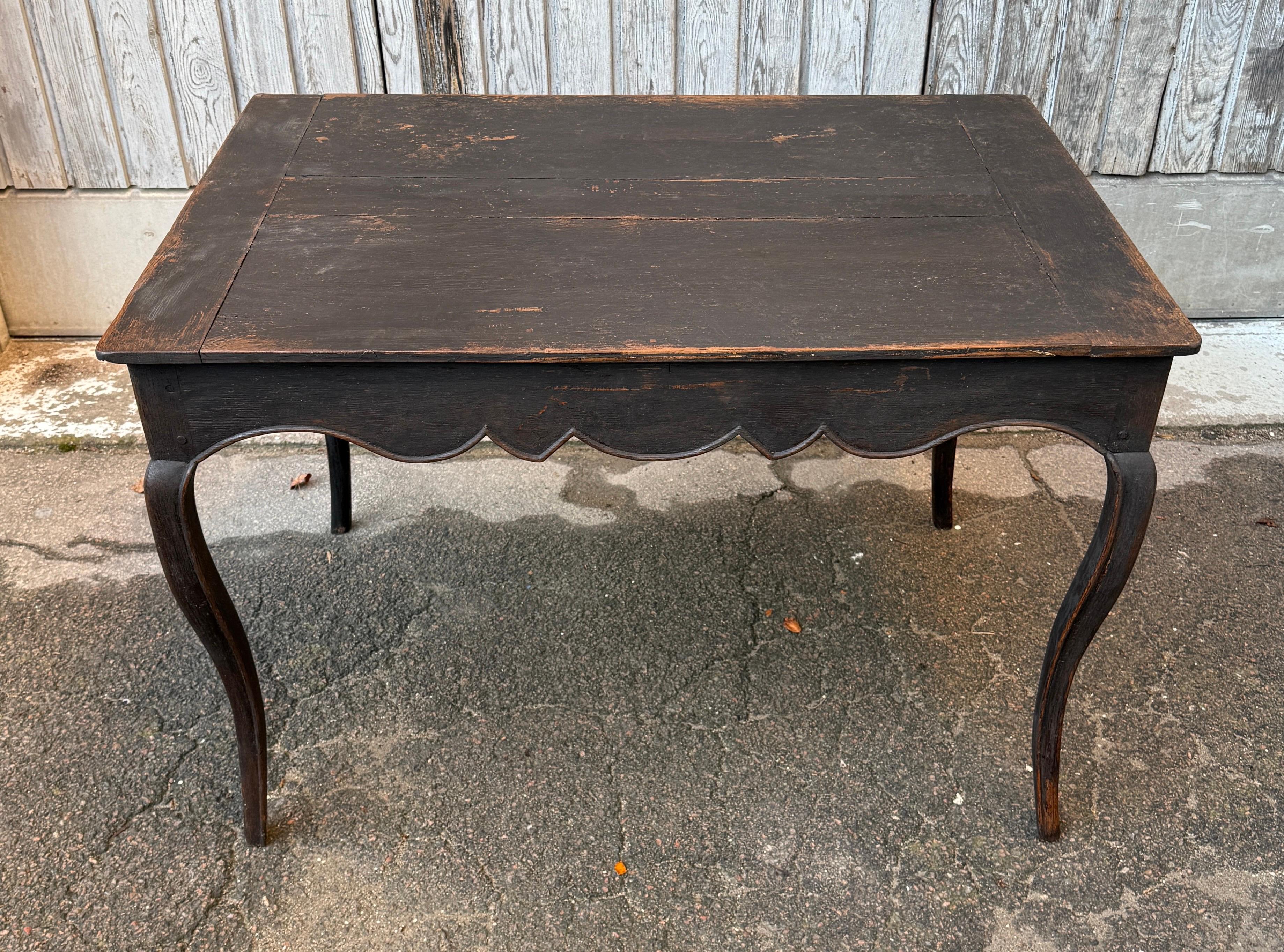 18th Century Black Rococo Writing Desk Table For Sale 2