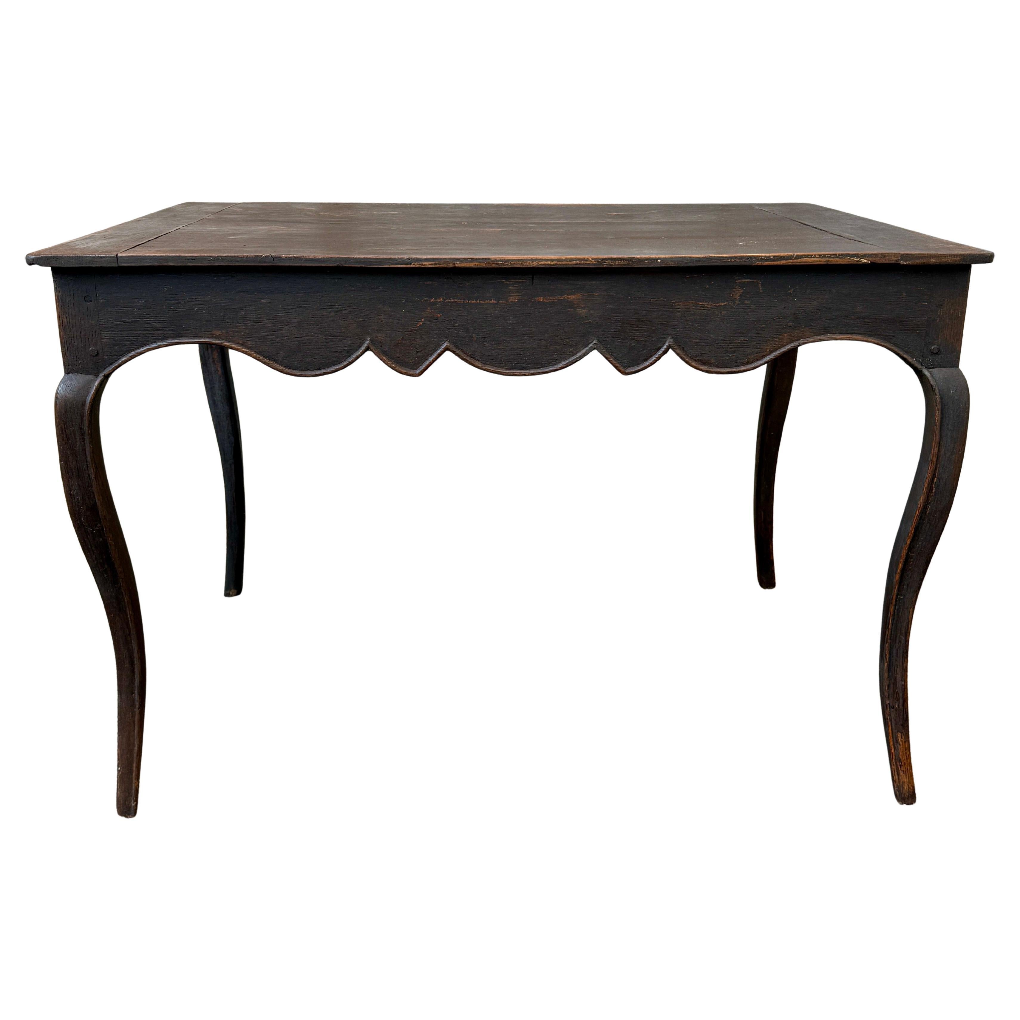 18th Century Black Rococo Writing Desk Table For Sale