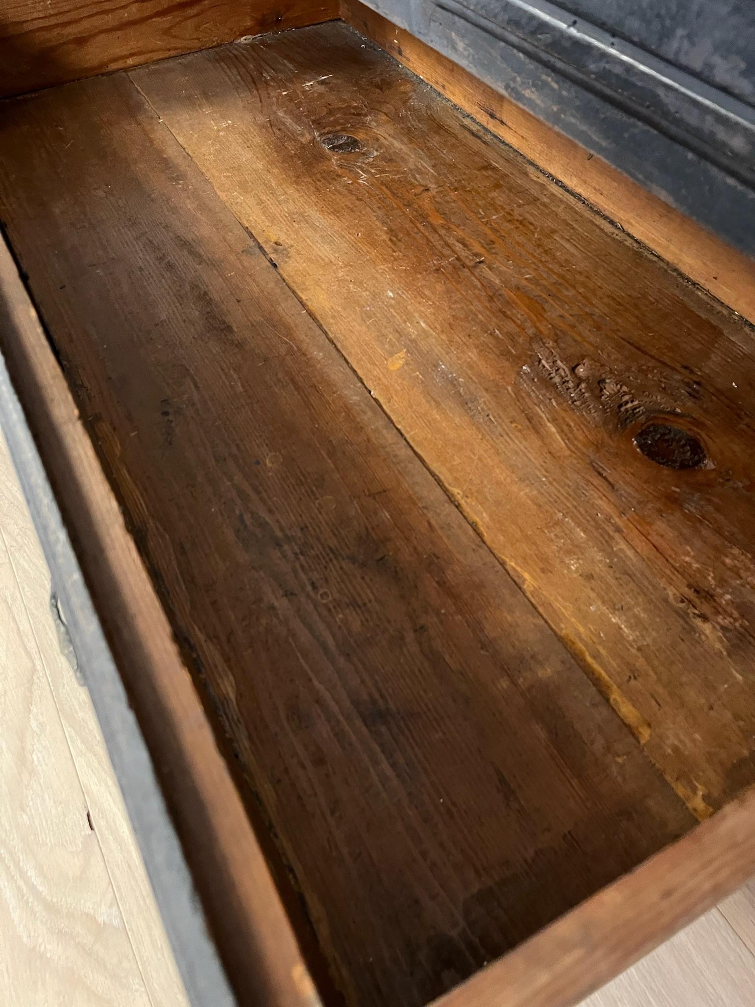 18th Century Black Swedish Oak Bureau - Antique Drop Front Secretary For Sale 6