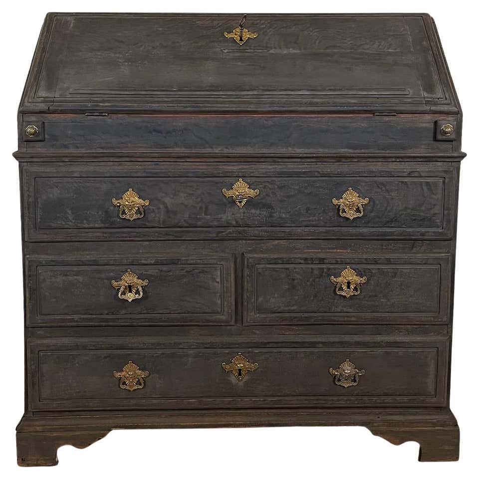 Secretary Hinge Antique 18th Century Dutch Oak Drop Front Bombe Secretary Desk ...