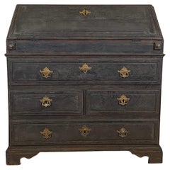 18th Century Black Swedish Oak Bureau - Antique Drop Front Secretary