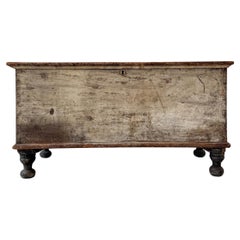 18th Century Blanket Chest with Turned Feet