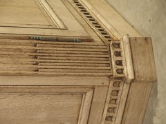 18th Century Bleached Oak Buffet Deux Corps with Original Painted Interior