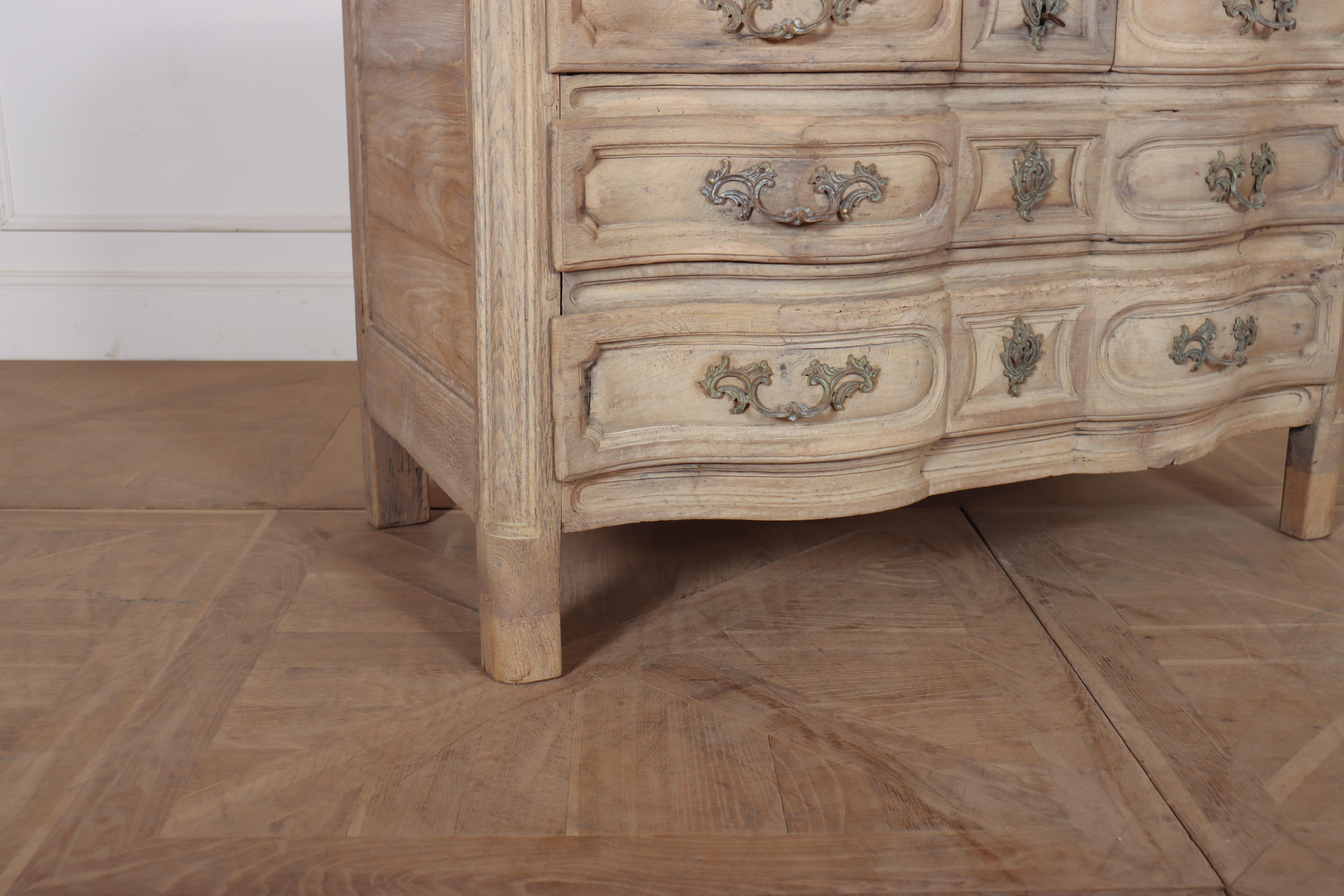 French 18th Century Bleached Oak Commode For Sale
