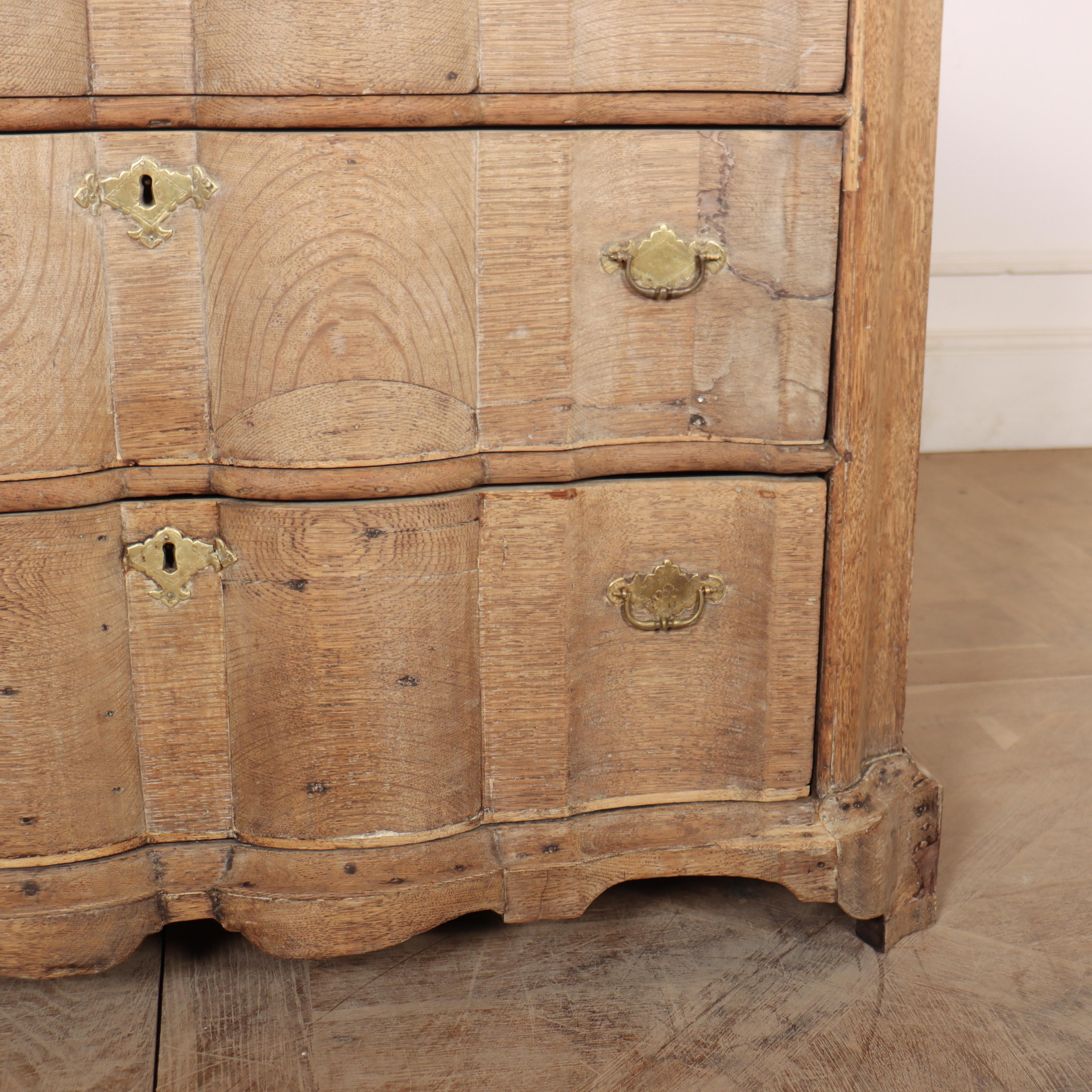 18th Century and Earlier 18th Century Bleached Oak Commode