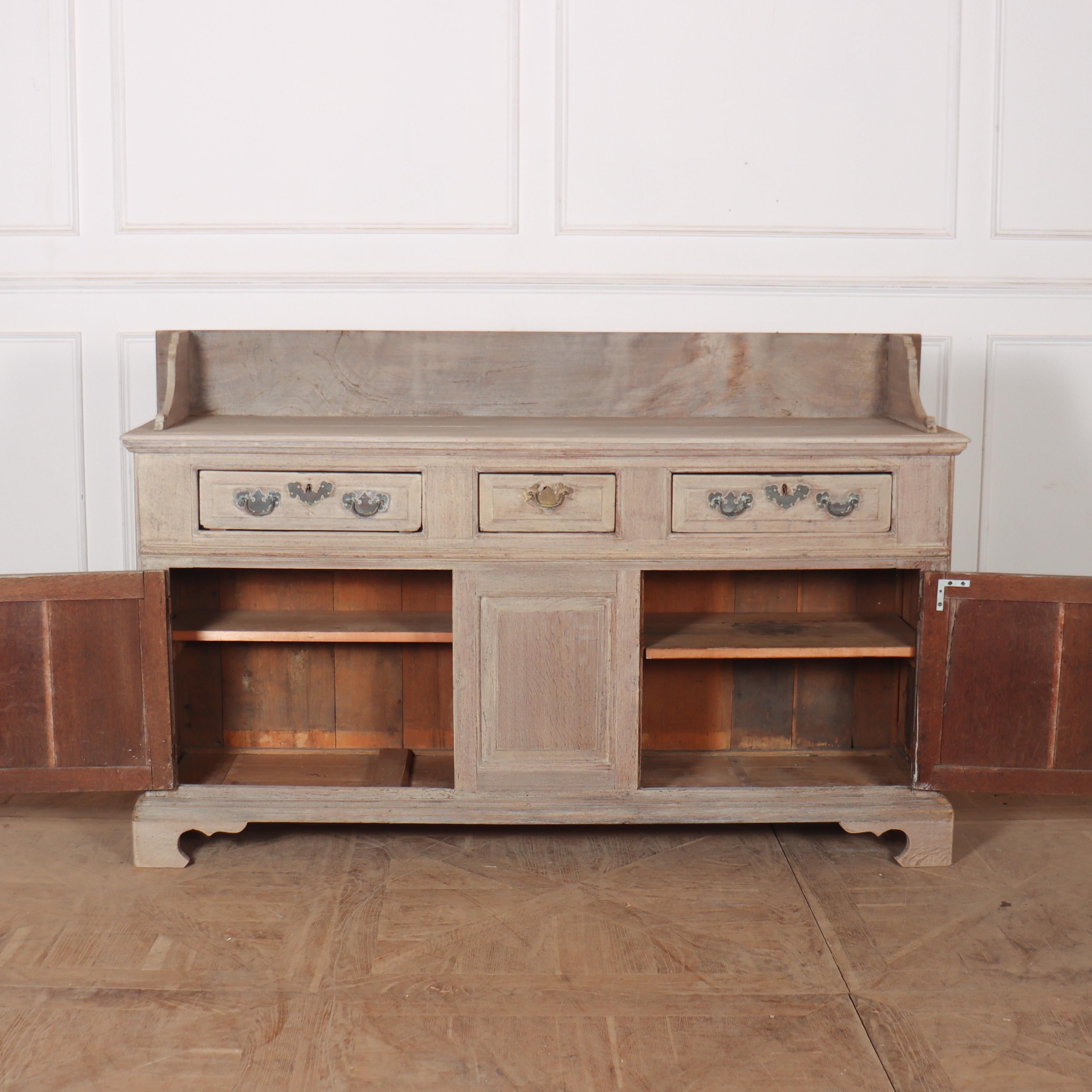 English 18th Century Bleached Oak Dresser Base For Sale