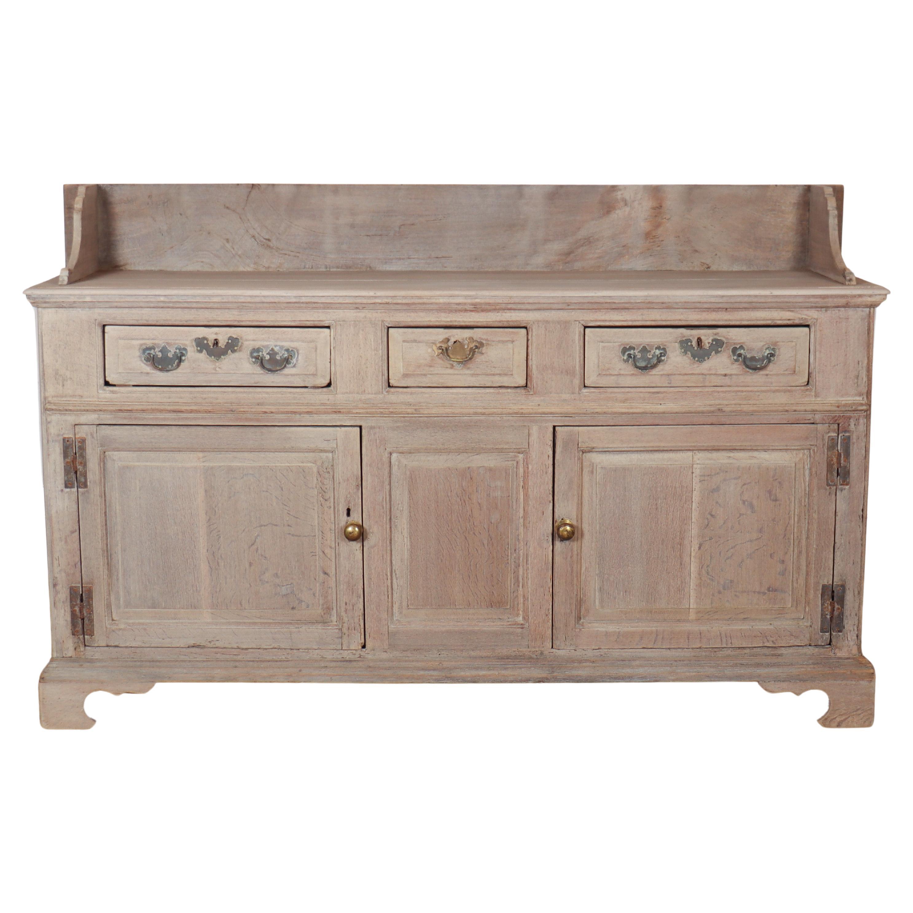 18th Century Bleached Oak Dresser Base