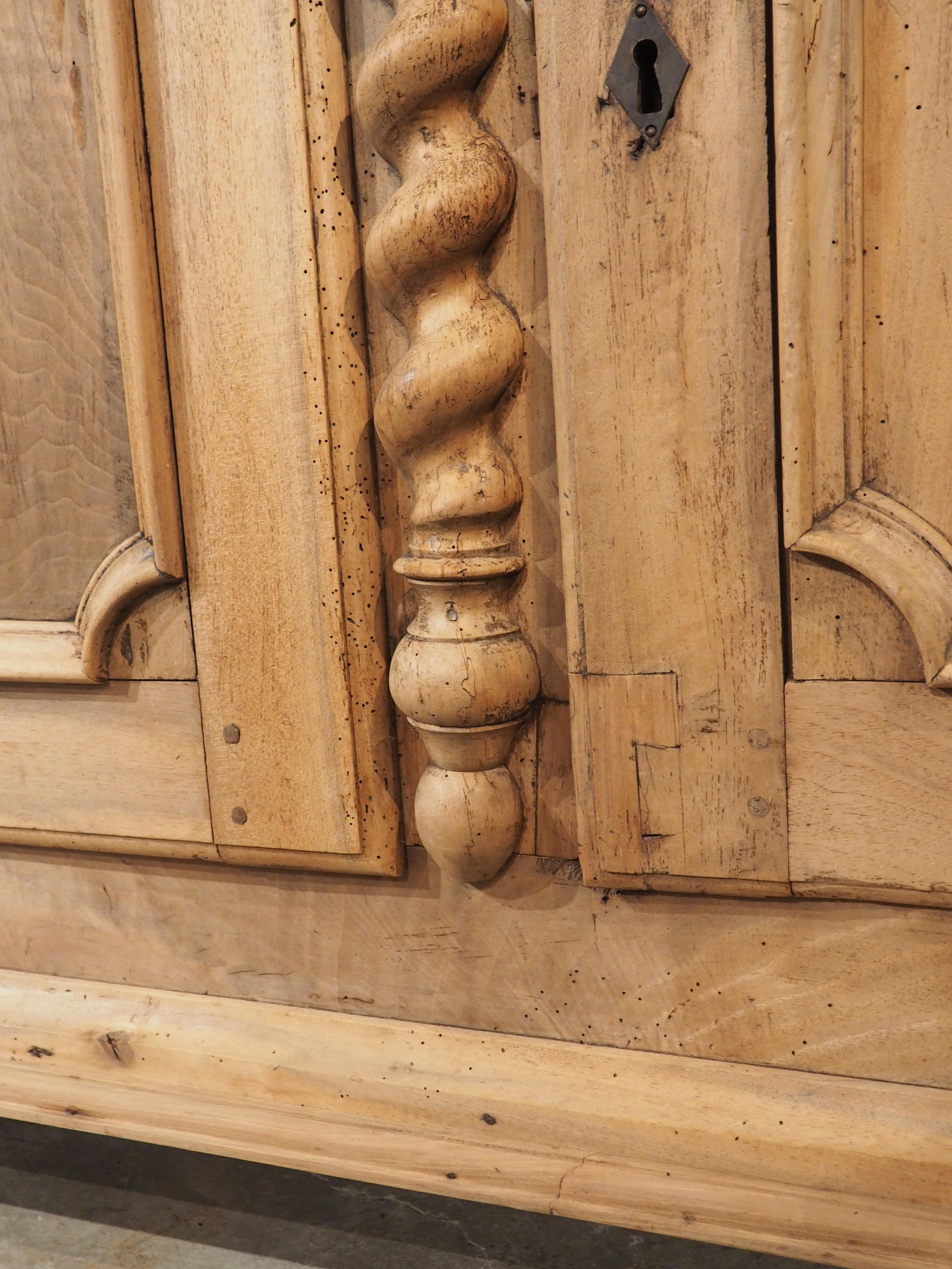 18th Century Bleached Walnut 4 Door Buffet from Lyon, France 14