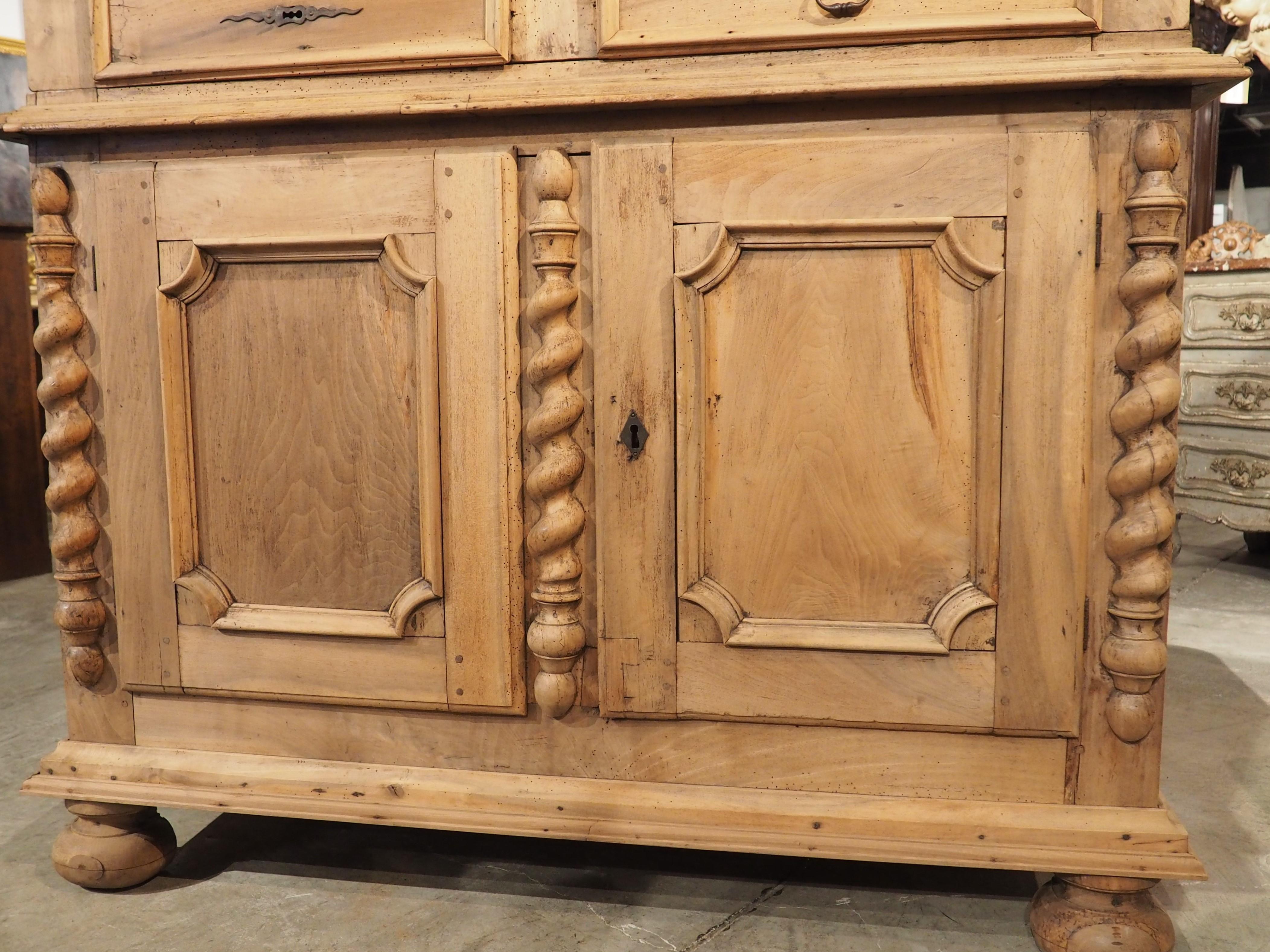 18th Century Bleached Walnut 4 Door Buffet from Lyon, France For Sale 2
