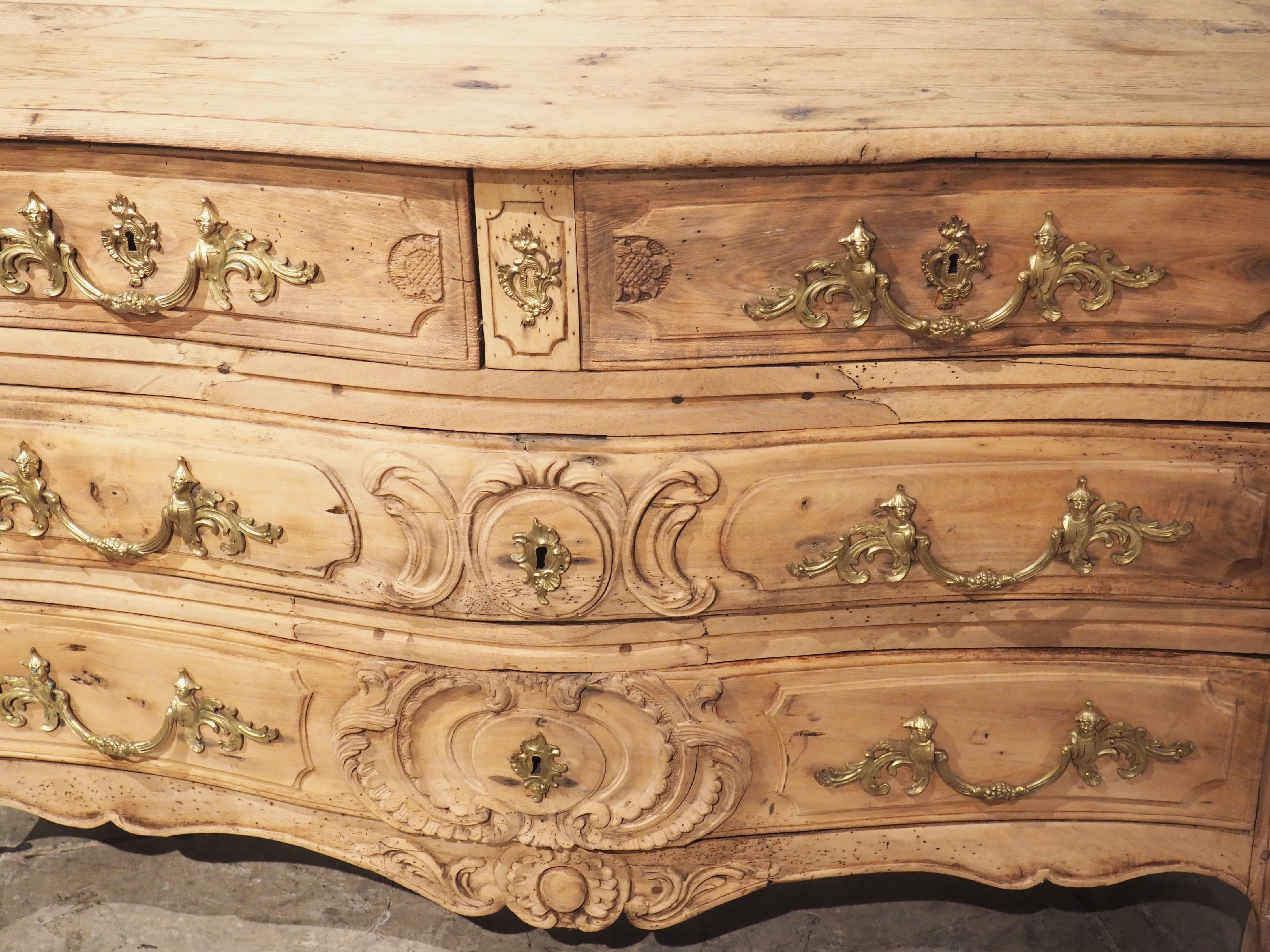French 18th Century Bleached Walnut and Oak Regence Commode, Circa 1730