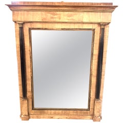 Antique 18th Century Bleached Walnut Empire Style Mirror